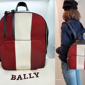 Authentic Bally Stripes Leather Backpack